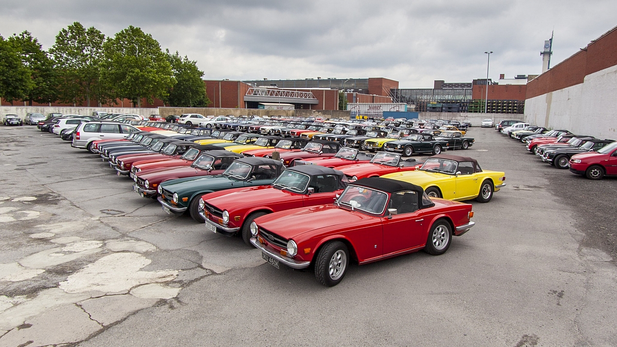 TR6s gather to celebrate 50 years at the home of Karmann