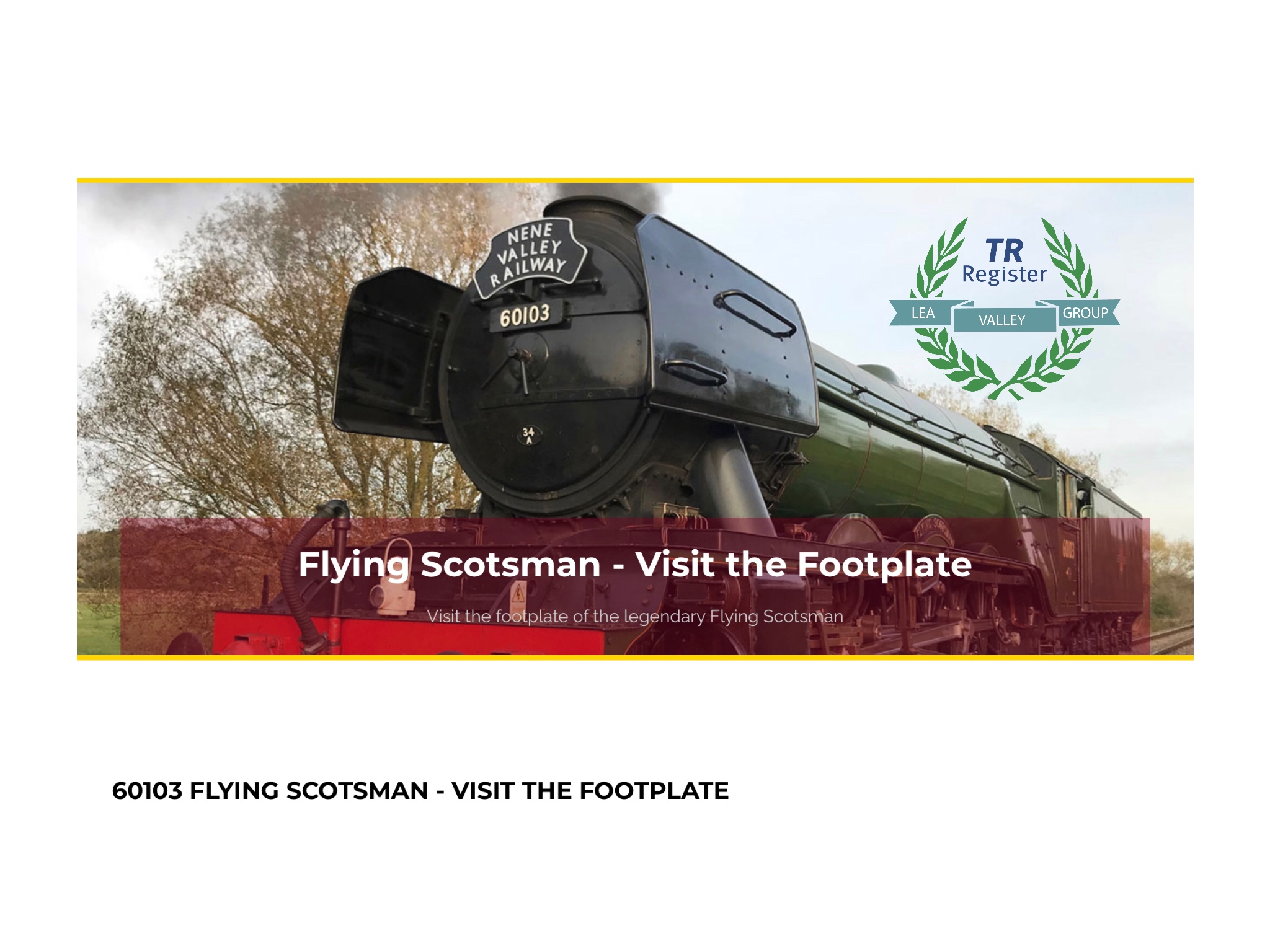 LVG on the Footplate of The Flying Scotsman