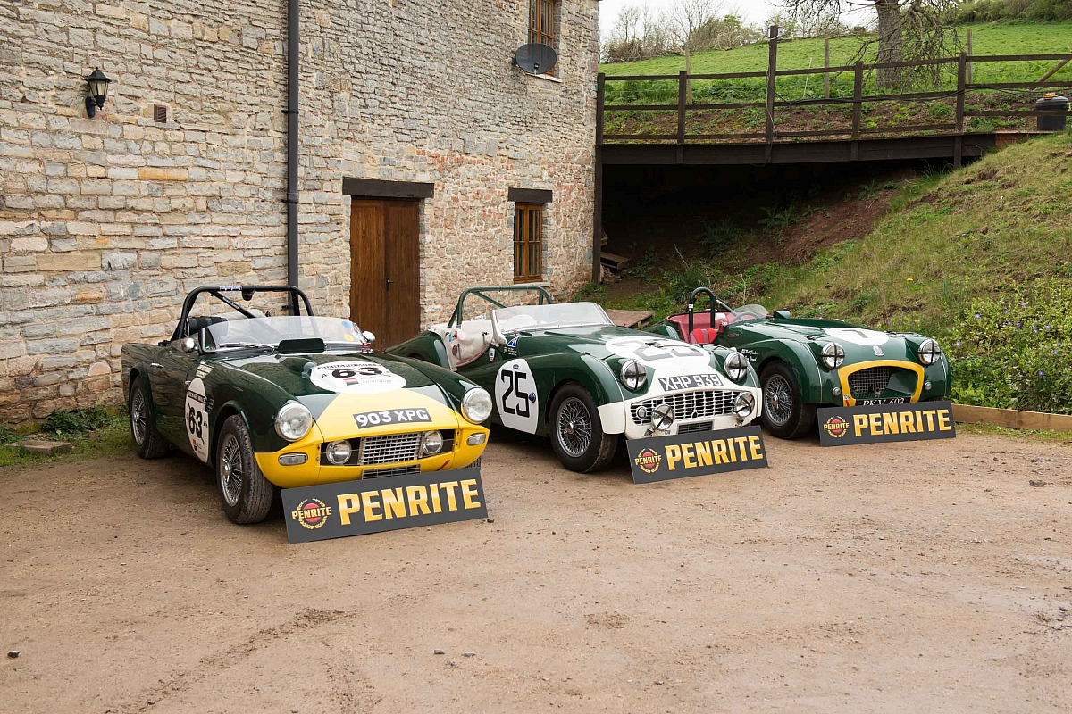 Penrite Oils backing a trio of Triumph TR's at Le Mans Classic 2014